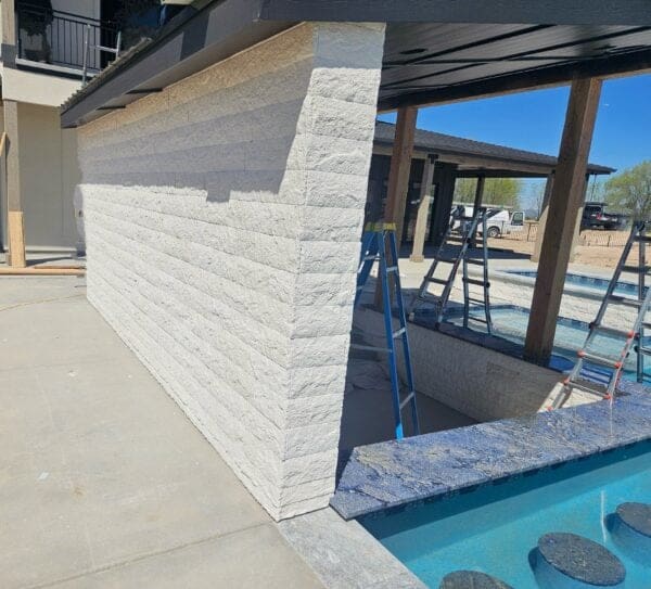 Country Snow Natural Stone Veneer Pool and Spa