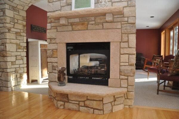 Mojave Real Thin Stone Veneer Fireplace