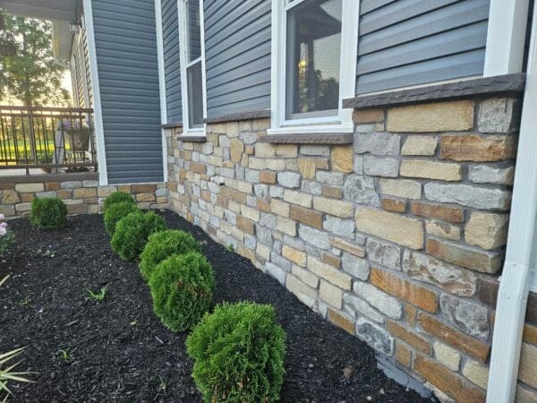 Cascade and Cabernet Natural Thin Stone Veneer Custom Blend Exterior