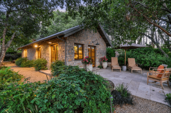 Lucca Real Thin Stone Veneer Cottage Exterior with Overgrout Installation