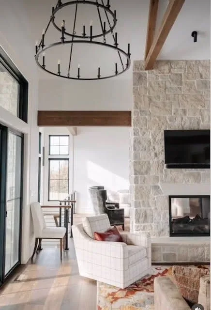Maple Bluff Natural Thin Stone Veneer Fireplace