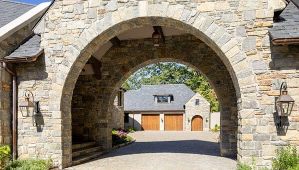 Mooresville Natural Thin Stone Veneer Porte Cochere