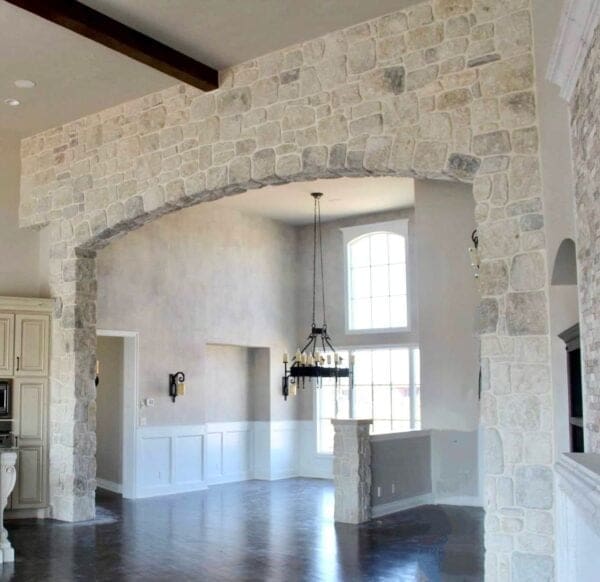 Wind Point Natural Thin Stone Veneer Kitchen Interior