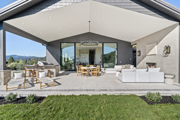 Covered Patio and Built In BBQ with Plymouth Real Stone Veneer