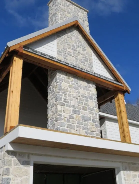 Duluth and Chateau Real Stone Veneer Blend Covered Patio