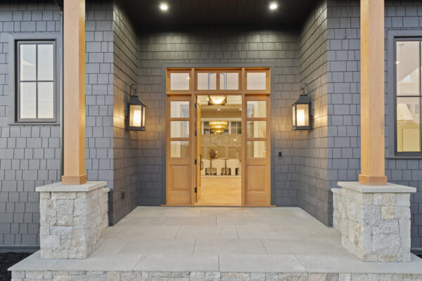 Plymouth Real Thin Stone Veneer Front Entrance Pillars