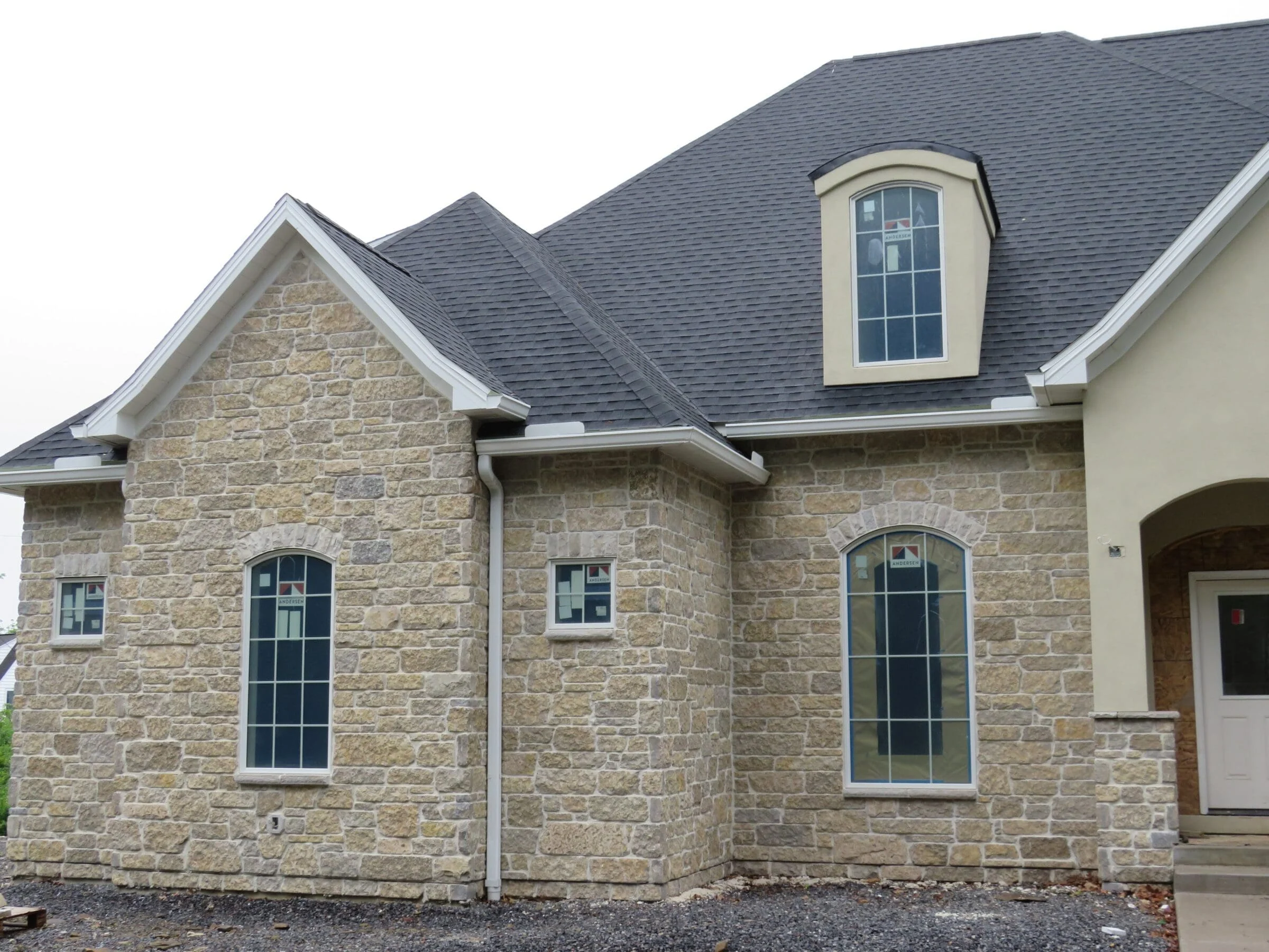 Salerno Natural Thin Stone Veneer Exterior Installation