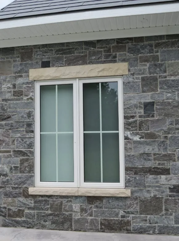 Pembroke Natural Thin Stone Veneer with Sawed Ends Window