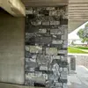 Dublin and Pembroke Real Thin Stone Veneer Blend with Dark Mortar Accent Wall