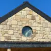 Winfield Natural Stone Veneer Exterior Round Window