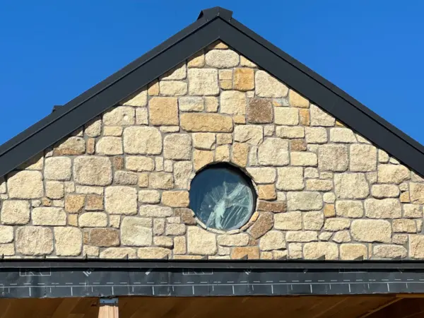 Winfield Natural Stone Veneer Exterior Round Window