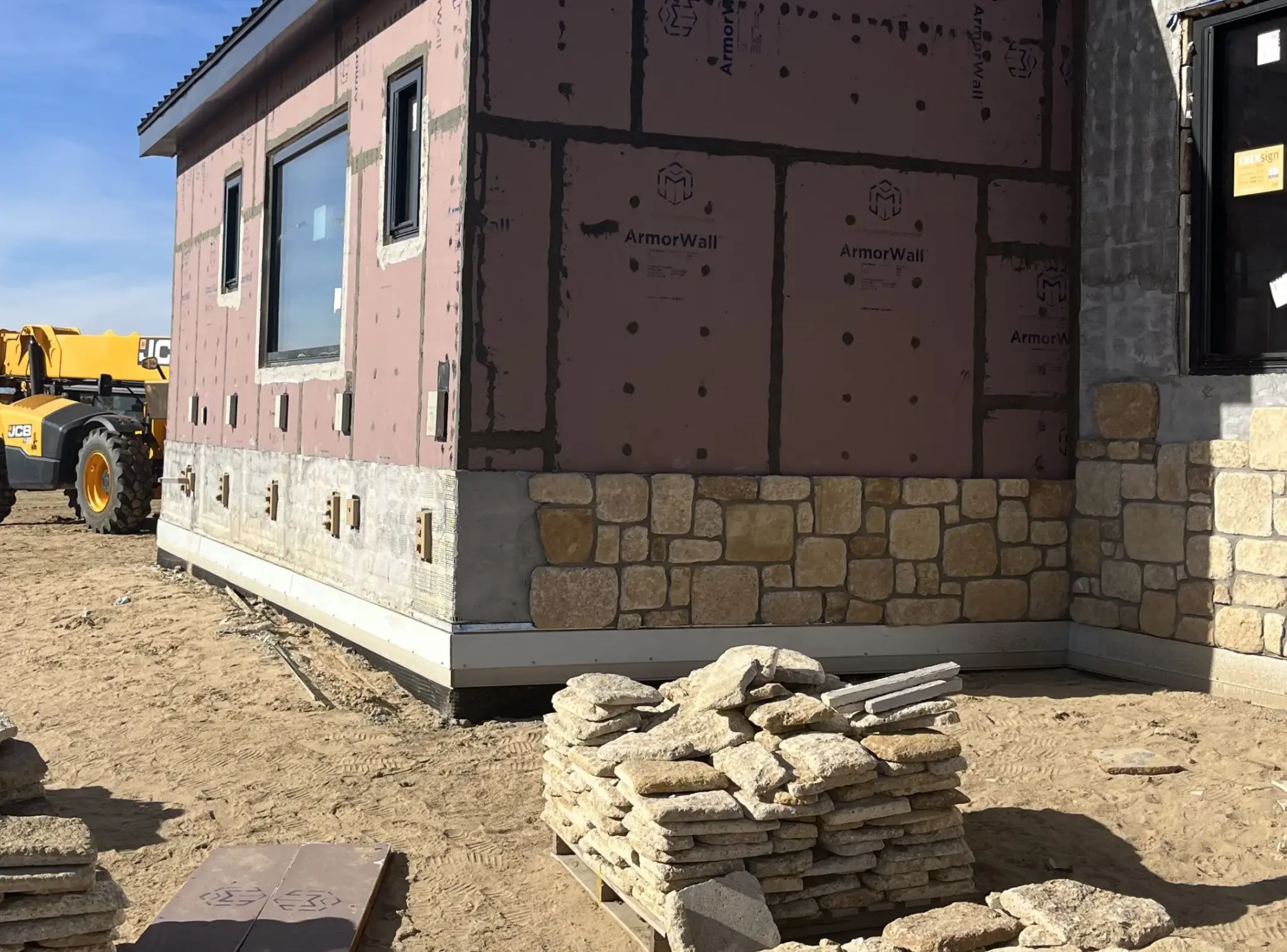 Winfield Natural Stone Veneer Installation on Back of House