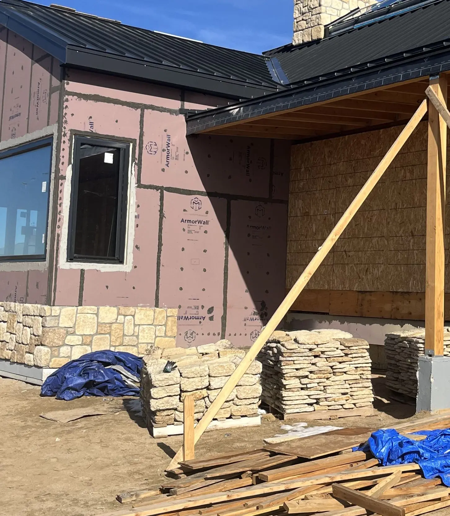 Winfield Natural Stone Veneer Installation on Side of House