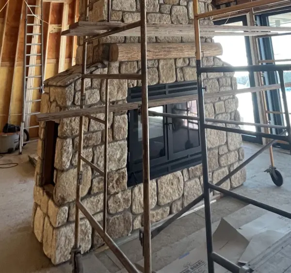 Winfield Real Stone Veneer Fireplace