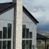Crupet Real Thin Stone Veneer Chimney and Wainscoting