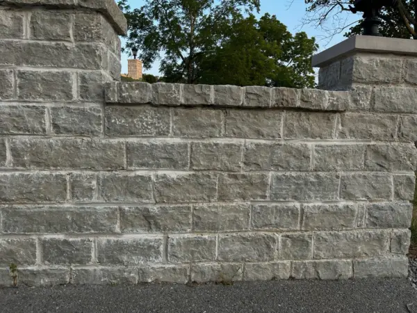 Larchmont Custom Course Height Natural Stone Veneer Privacy Wall