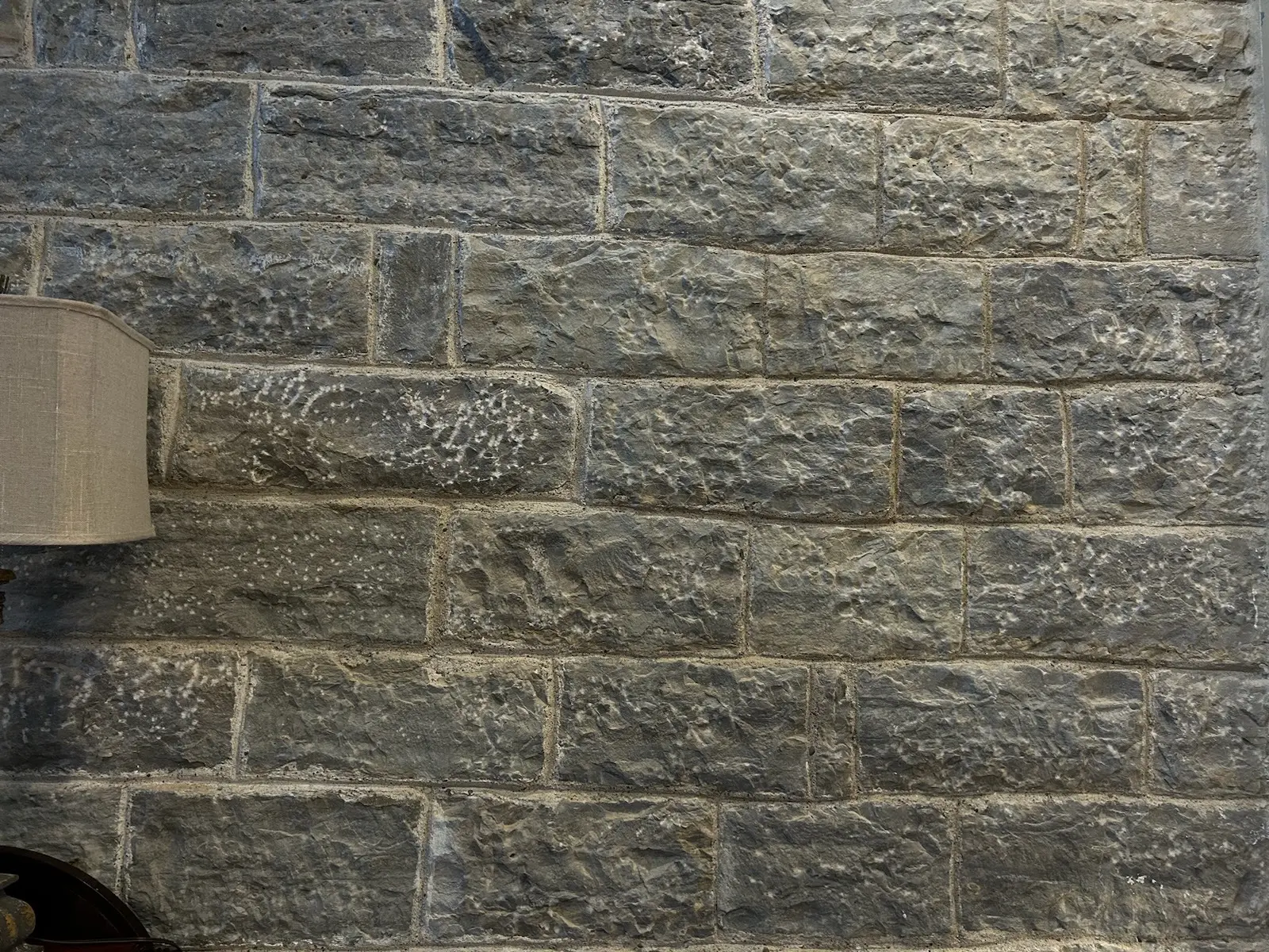 Larchmont Custom Course Height Natural Stone Veneer Privacy Wall Close Up