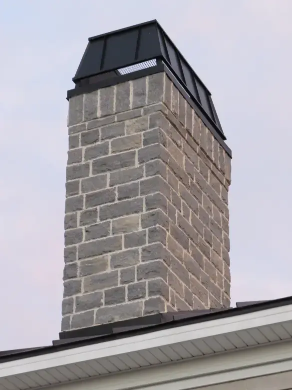 Larchmont Natural Stone Veneer Custom Dimensional All 7 Inch Chimney