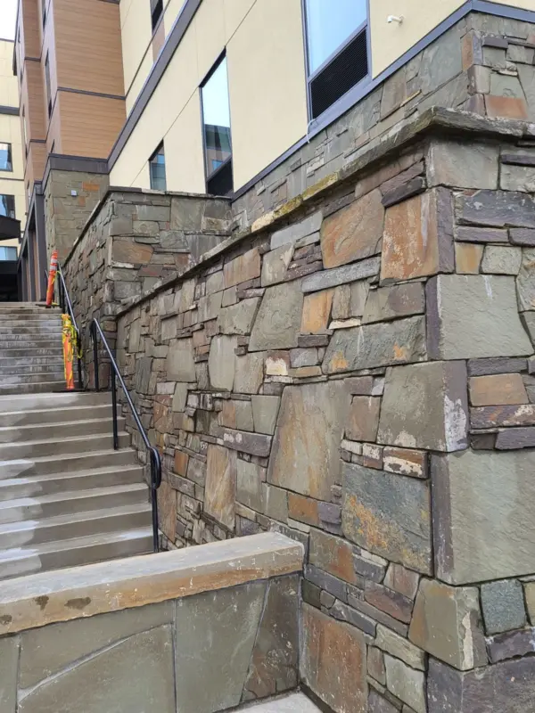 Lisse Real Thin Stone Veneer Commercial Stairs