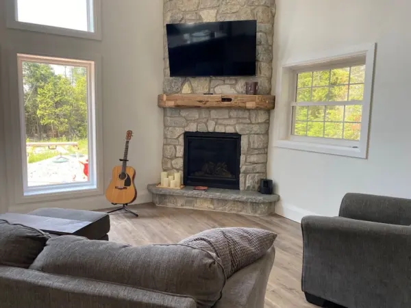 Nottingham Real Thin Stone Veneer Corner Fireplace