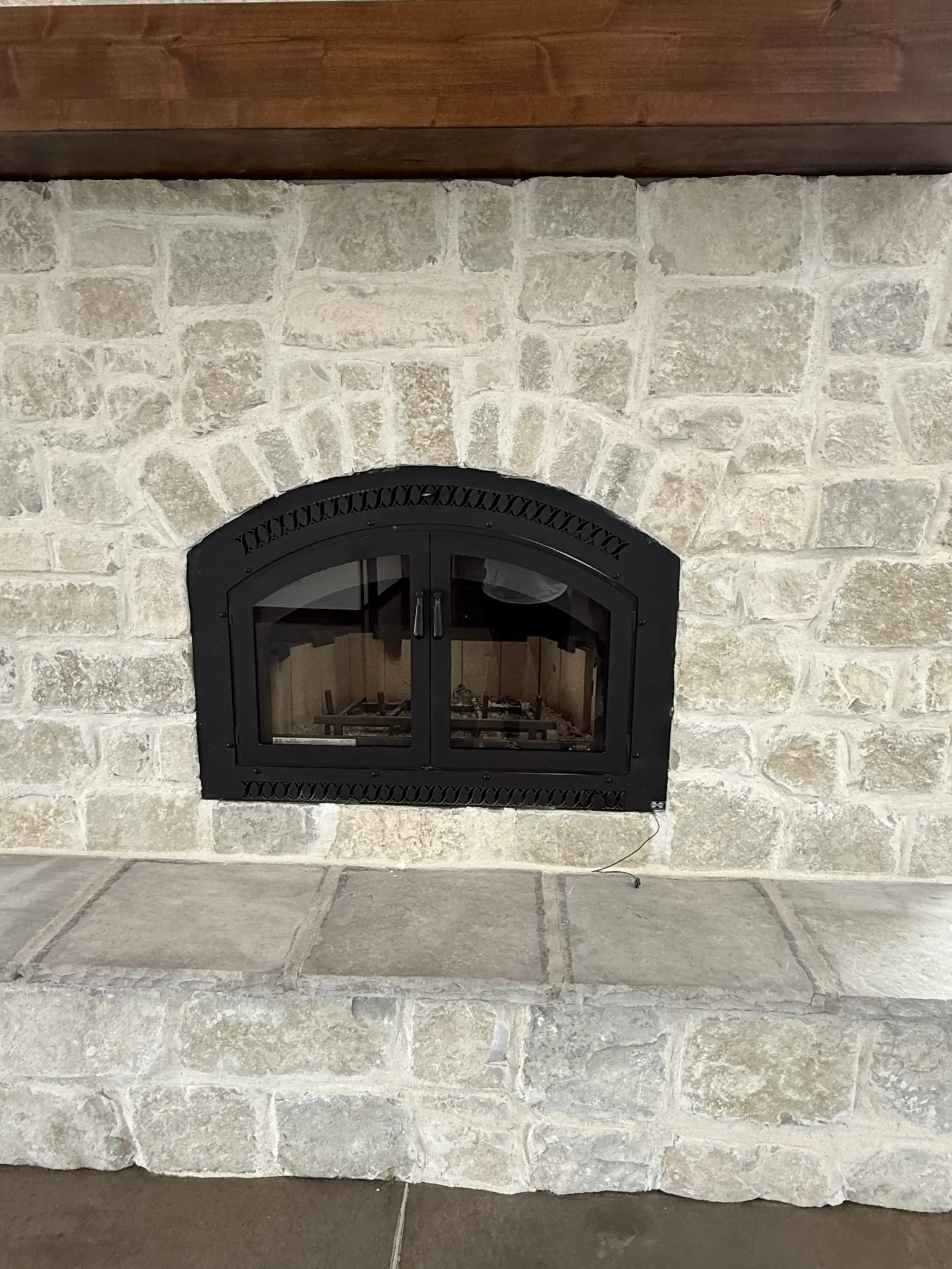 Crupet Real Thin Stone Veneer Fireplace Close Up