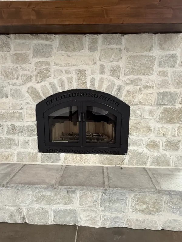Crupet Real Thin Stone Veneer Fireplace Close Up