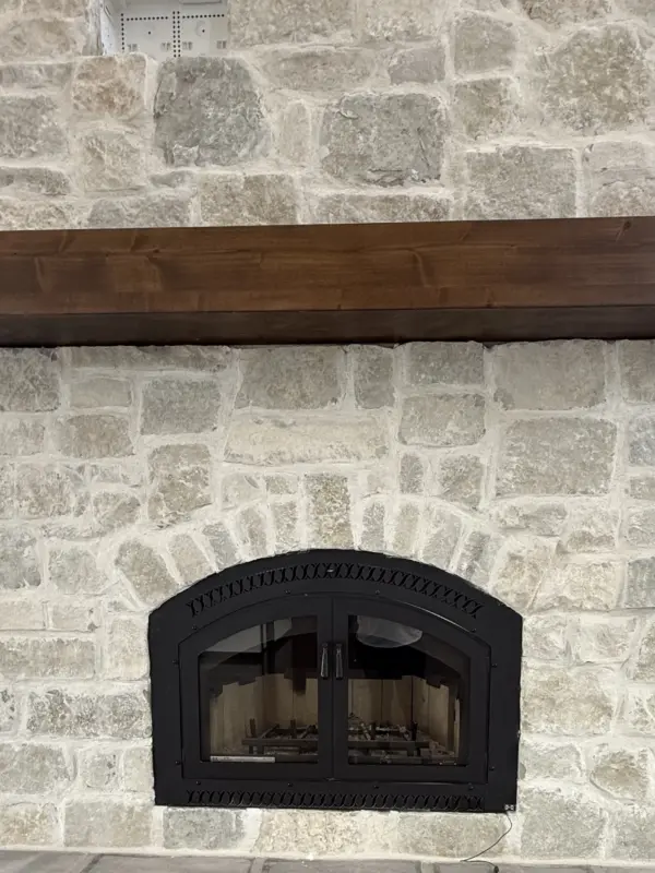 Crupet Real Thin Stone Veneer Fireplace Close Up