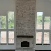 Crupet Real Thin Stone Veneer Floor to Ceiling Fireplace