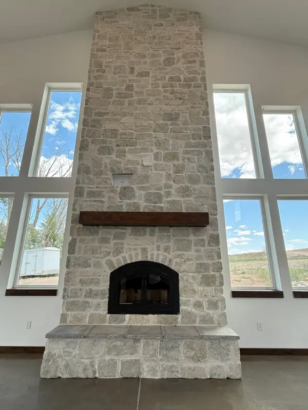 Crupet Real Thin Stone Veneer Interior Fireplace