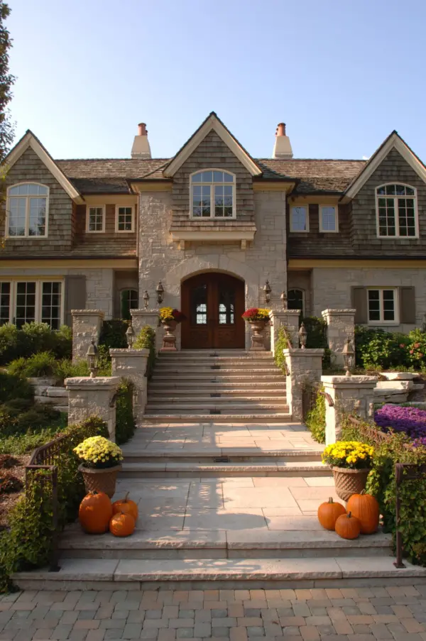 Florence Real Thin Stone Veneer Front Entrance