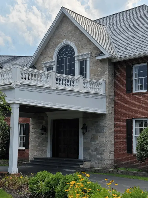 Fond du Lac and Empire Custom Blend Natural Stone Veneer Front Entrance