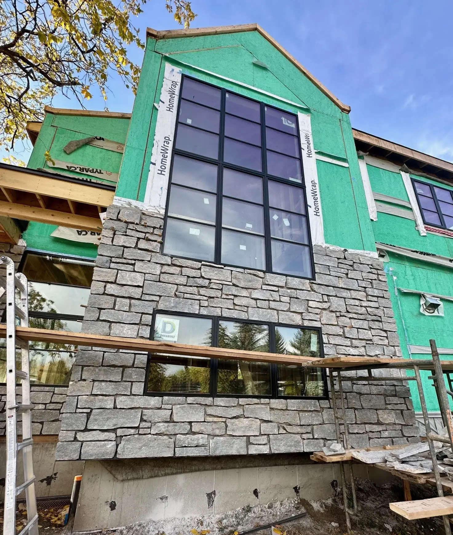 Larchmont Real Stone Veneer Exterior Installation In Progress