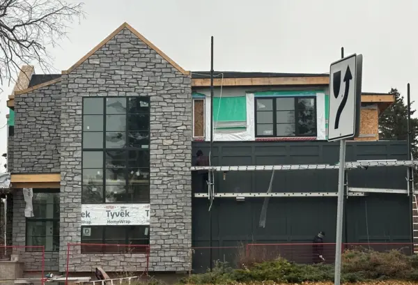 Larchmont Real Thin Stone Veneer Exterior Installation In Progress
