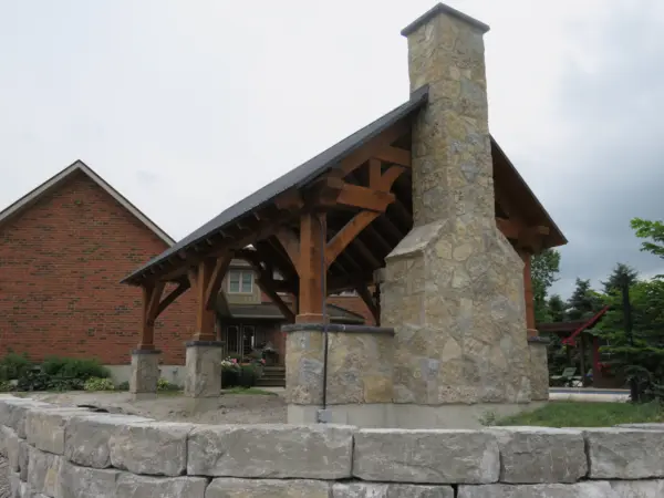 Lucca Natural Stone Veneer Custom Color Covered Pavilion