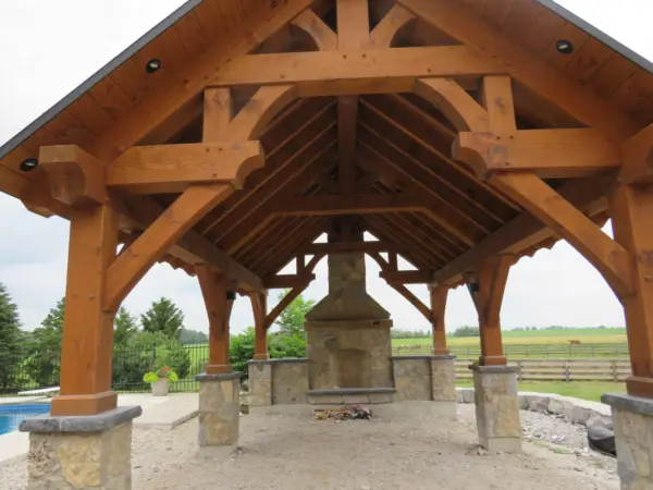 Lucca Real Stone Veneer Custom Color Covered Pavilion