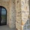 Mojave Natural Limestone Thin Veneer Pillar and Front Door