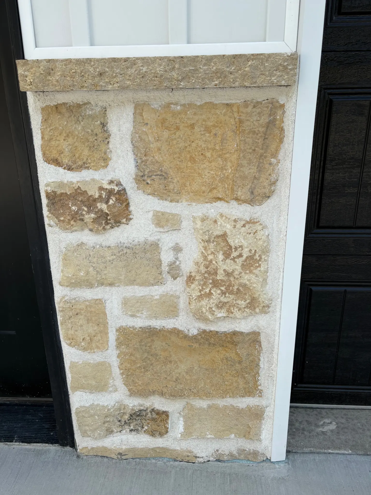 Mojave Real Limestone Thin Veneer Garage Wainscoting