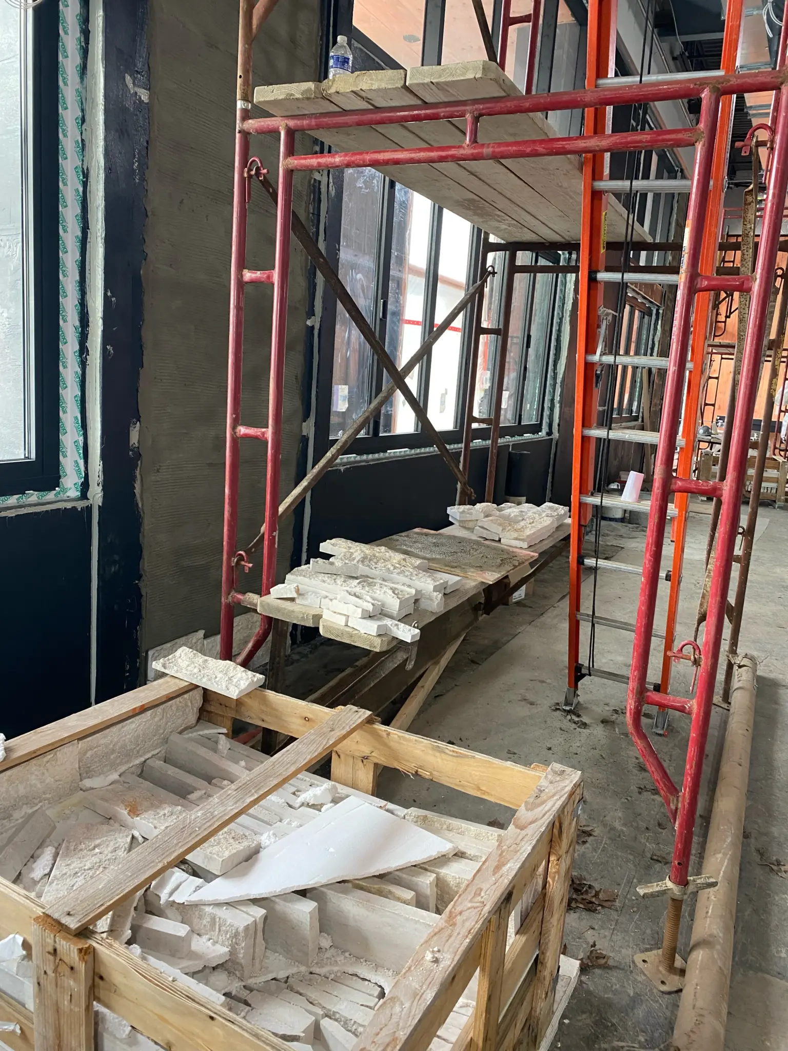 Nob Hill Natural Stone Veneer Commercial Project Before Installation