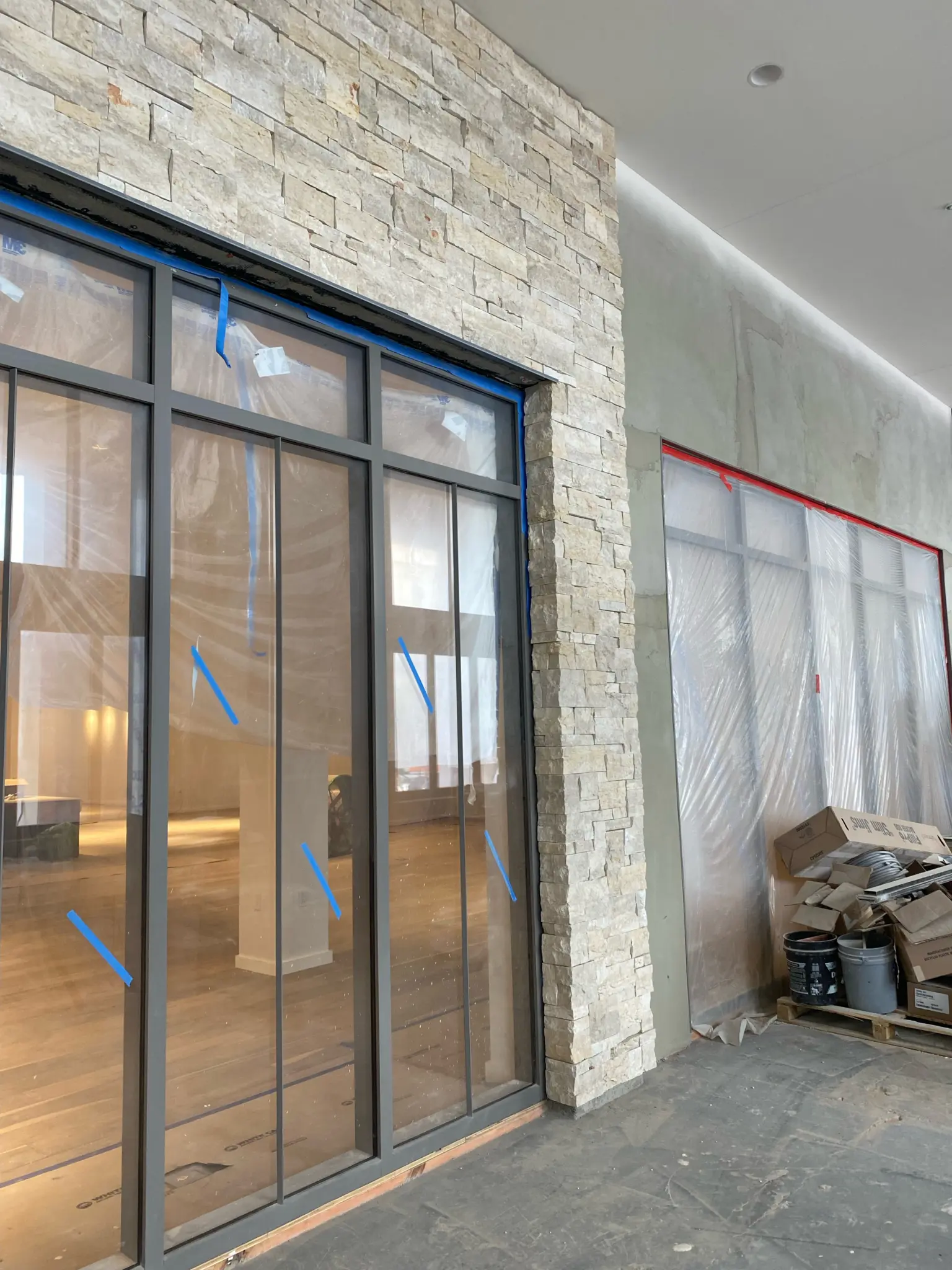 Nob Hill Natural Thin Stone Veneer Front Entrance Installation