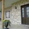 Tumbled Door County Fieldstone Natural Thin Veneer Front Entrance with Flush Joint