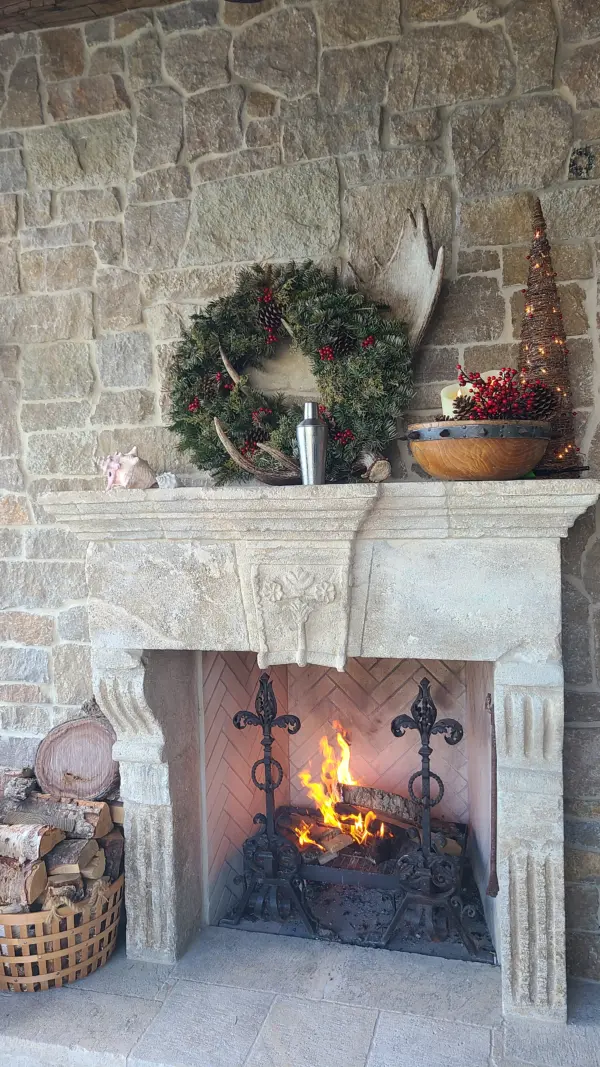 Tuscan Antique Natural Thin Stone Veneer Fireplace