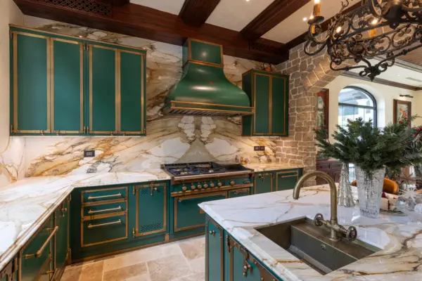Tuscan Antique Natural Thin Stone Veneer Kitchen Accent Wall