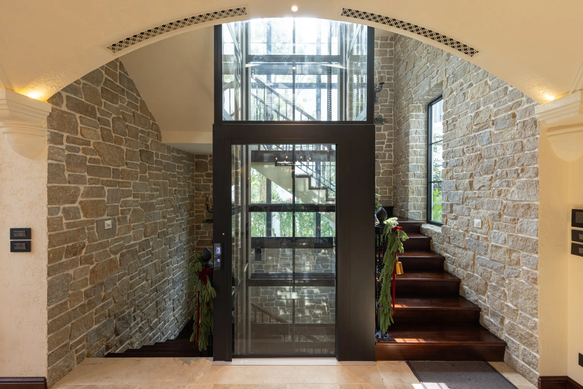 Tuscan Antique Real Stone Veneer Elevator