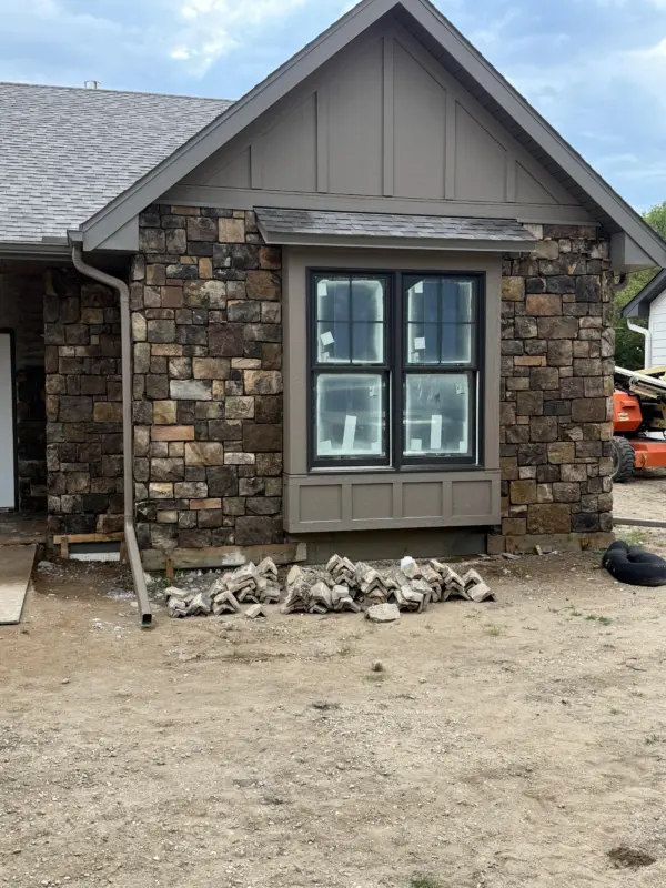 Whistler Natural Thin Stone Veneer Accent Wall Install