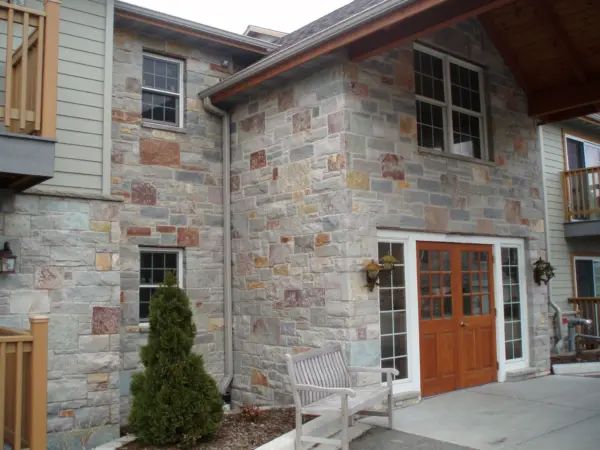 Avondale Natural Thin Stone Veneer Commercial Front Entrance