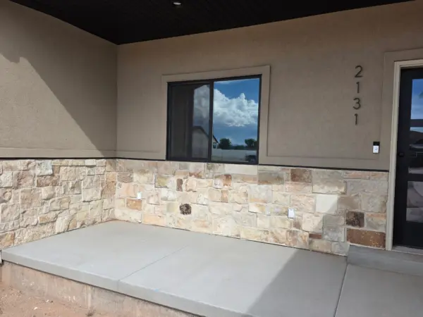 Bamberg Real Thin Stone Veneer Porch with Custom Lighter Tones
