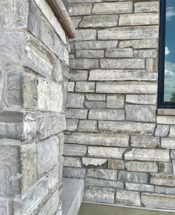 Big Horn Natural Thin Stone Veneer Front Entrance Close Up