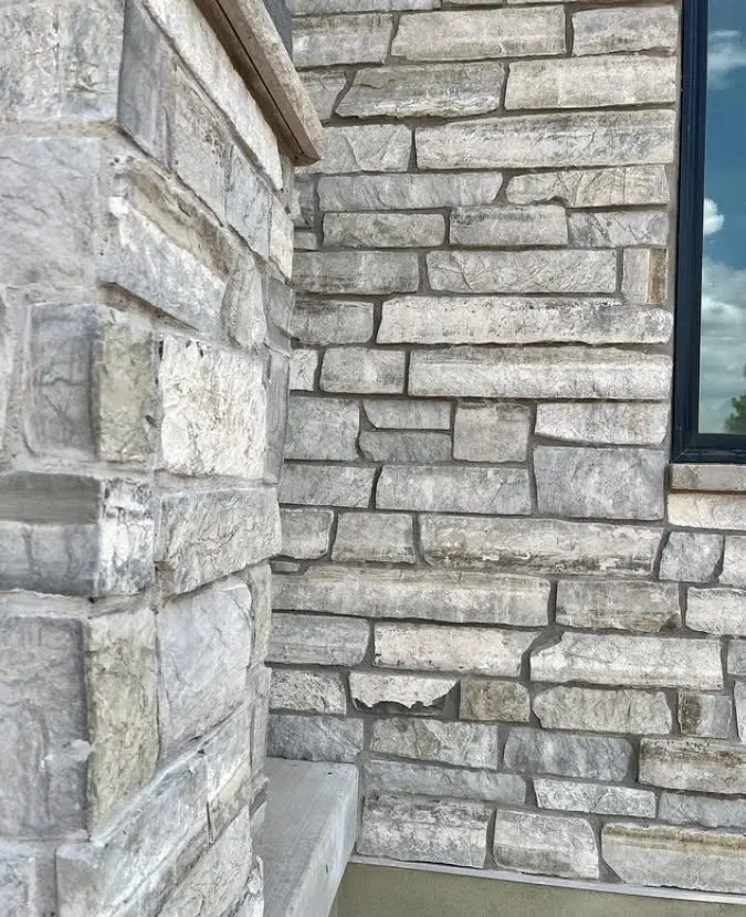 Big Horn Natural Thin Stone Veneer Front Entrance Close Up