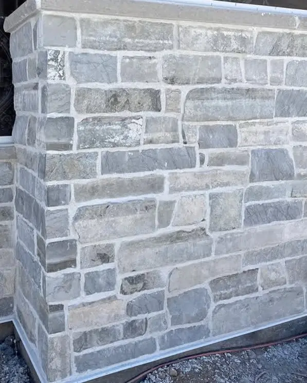 Big Horn Real Thin Stone Veneer Landscape Wall White Mortar