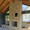 Castine Natural Thin Stone Veneer Outdoor Fireplace